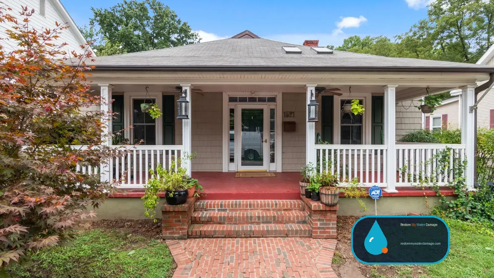 Bungalow with raised front porch and brick steps, a home needing water damage restoration in Long Beach