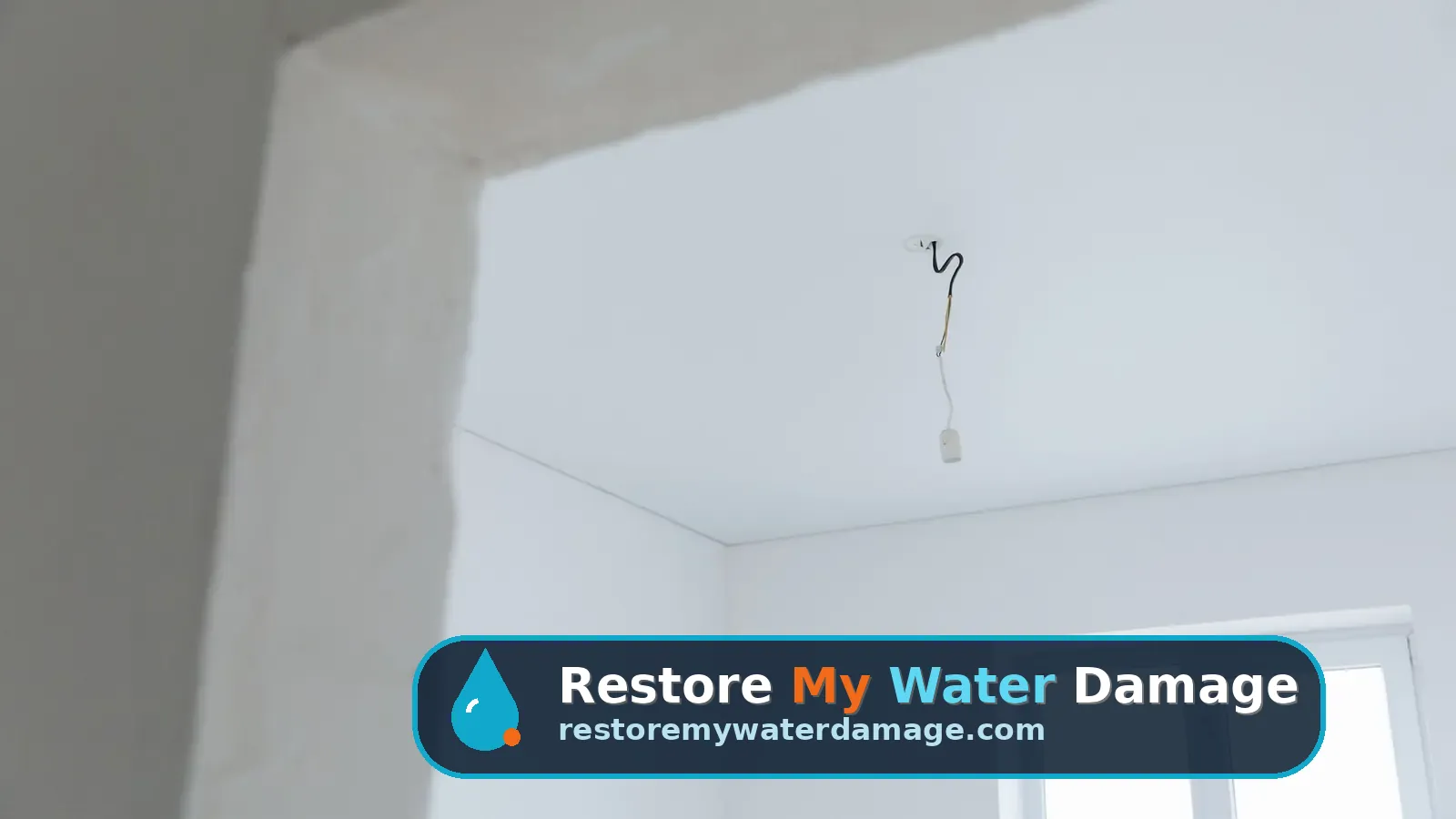 Opened ceiling with exposed wiring after damaged material removal in water damage restoration for Trenton Mercer County
